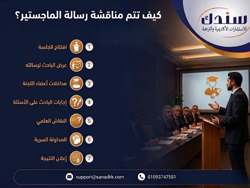 كيف تتم مناقشة رسالة الماجستير؟